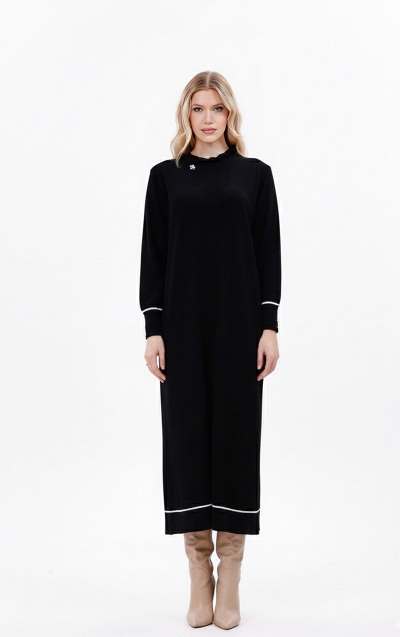ZZ Biray Knitted Winter Dress Black