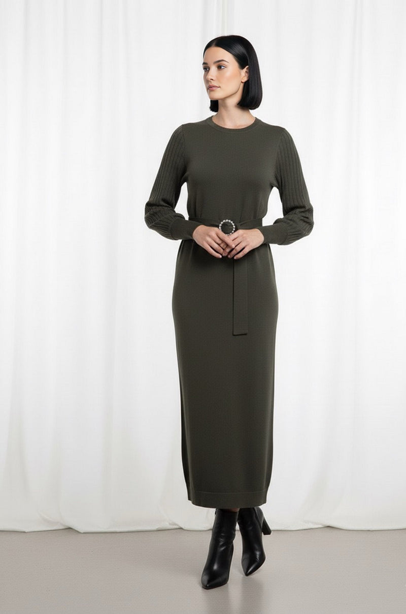 ZYF Asu Knitted Winter Dress  Green