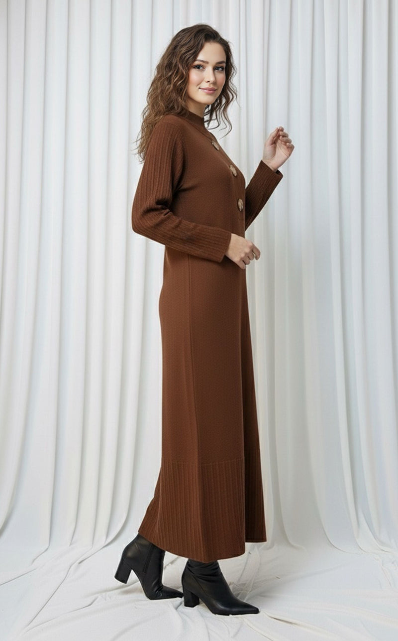 ZYF Akay Knitted Winter Dress Brown