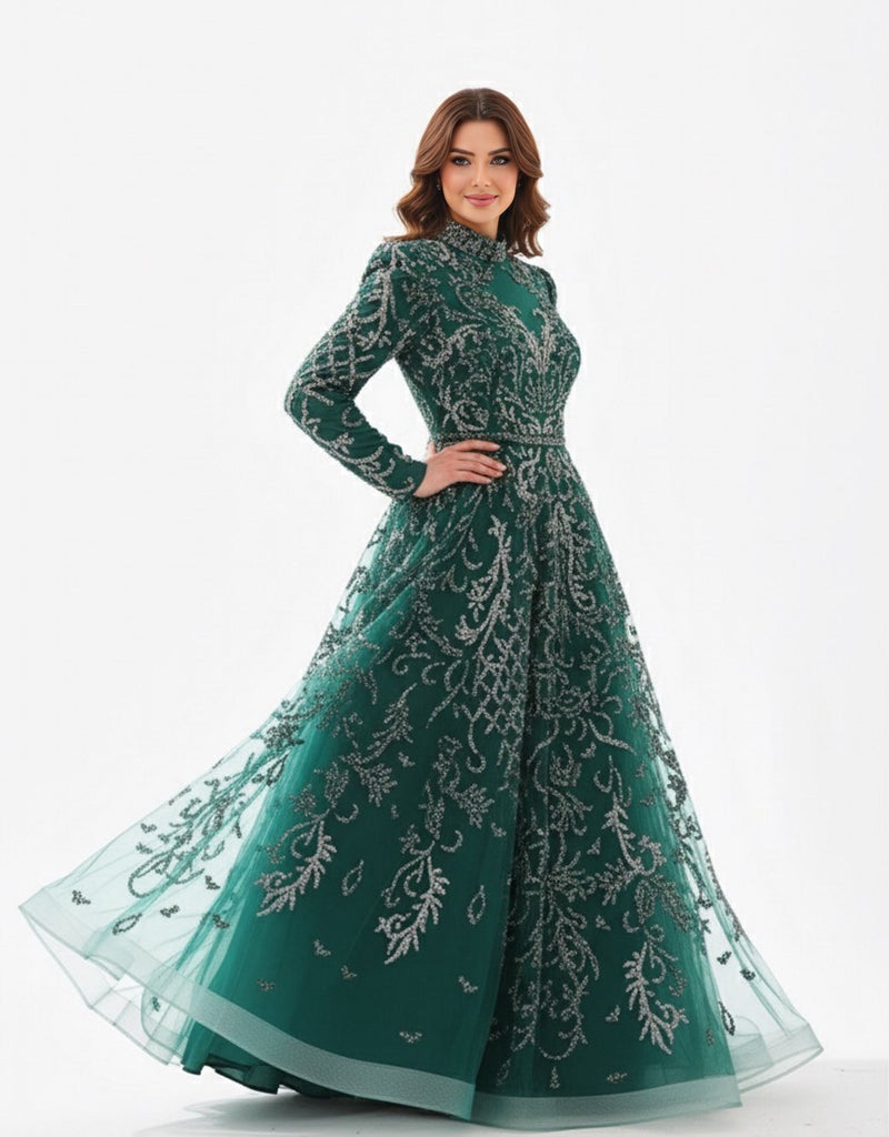 BLY Bella Special Occasion Plus Size Gown Emerald