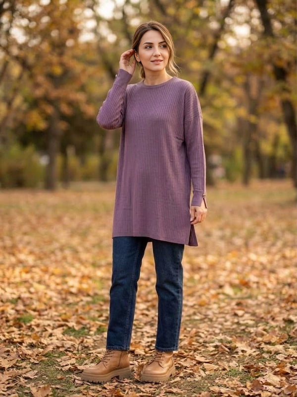 AFL Lucia Knitted Winter Tunic Dried Rose