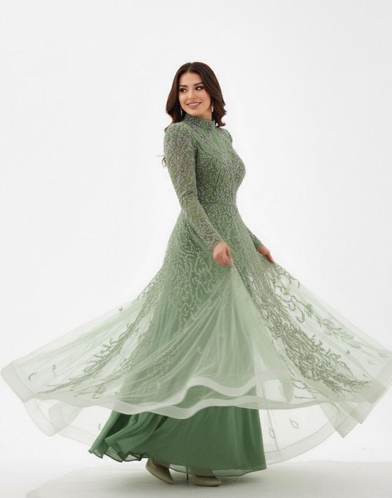 BLY Bella Special Occasion Plus Size Gown Green – Moda Natty