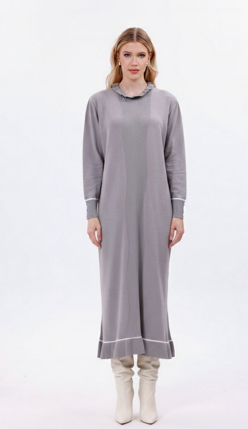 ZZ Biray Knitted Winter Dress Gray
