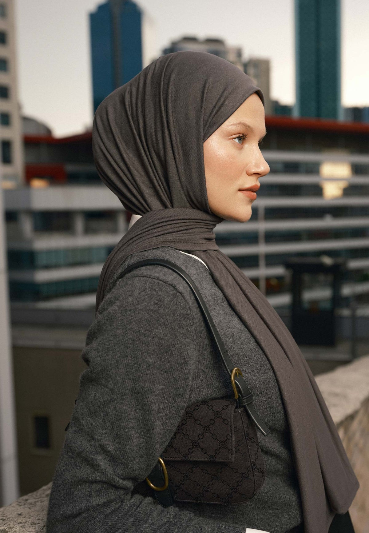 Fresh scarf Jersey Shawl Anthracite