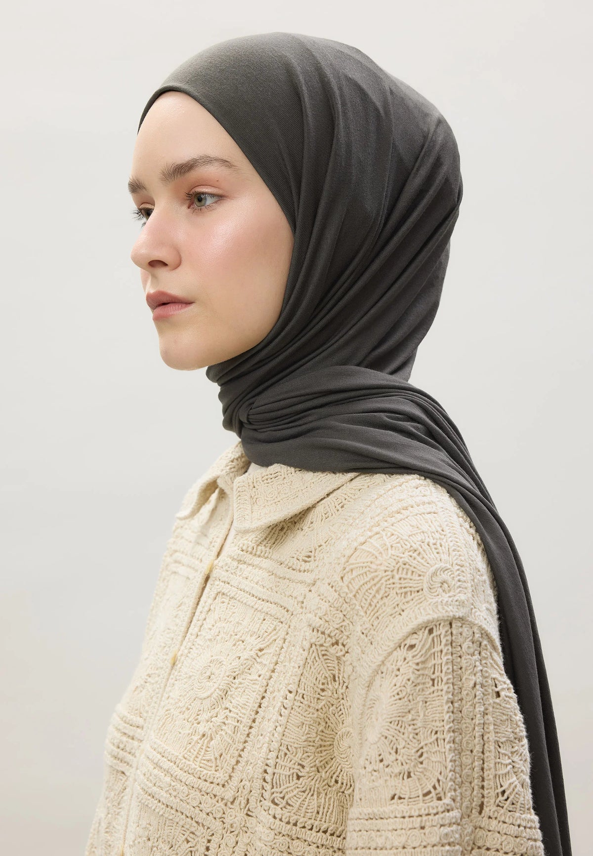 Fresh scarf Jersey Shawl Anthracite