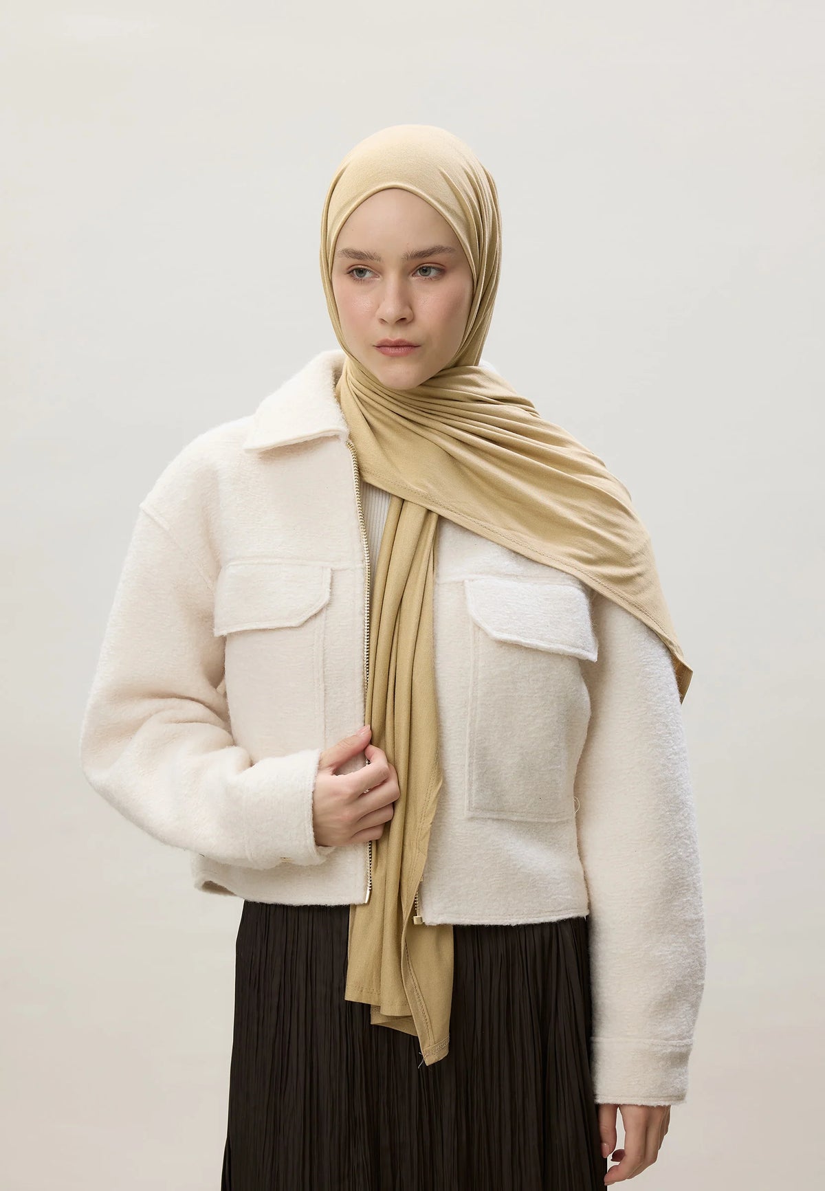 Fresh Scarf Jersey Shawl Cappuccino