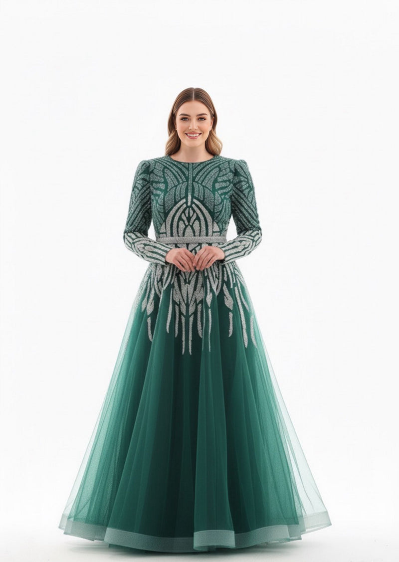 BLY Andrea Special Occasion Plus Size Gown Emerald