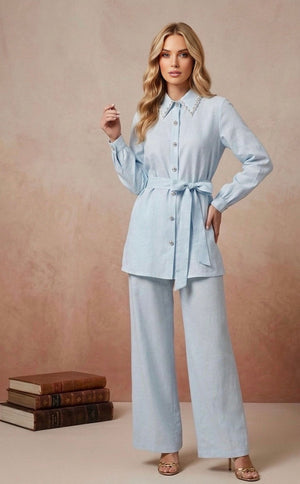 WM Tuxedo Cotton Set Baby Blue