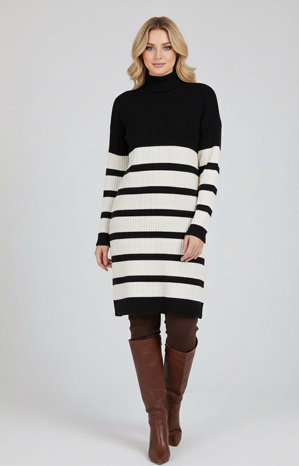 SFG Striped Knitted Tunic Black