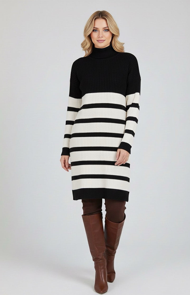 SFG Striped Knitted Tunic Black