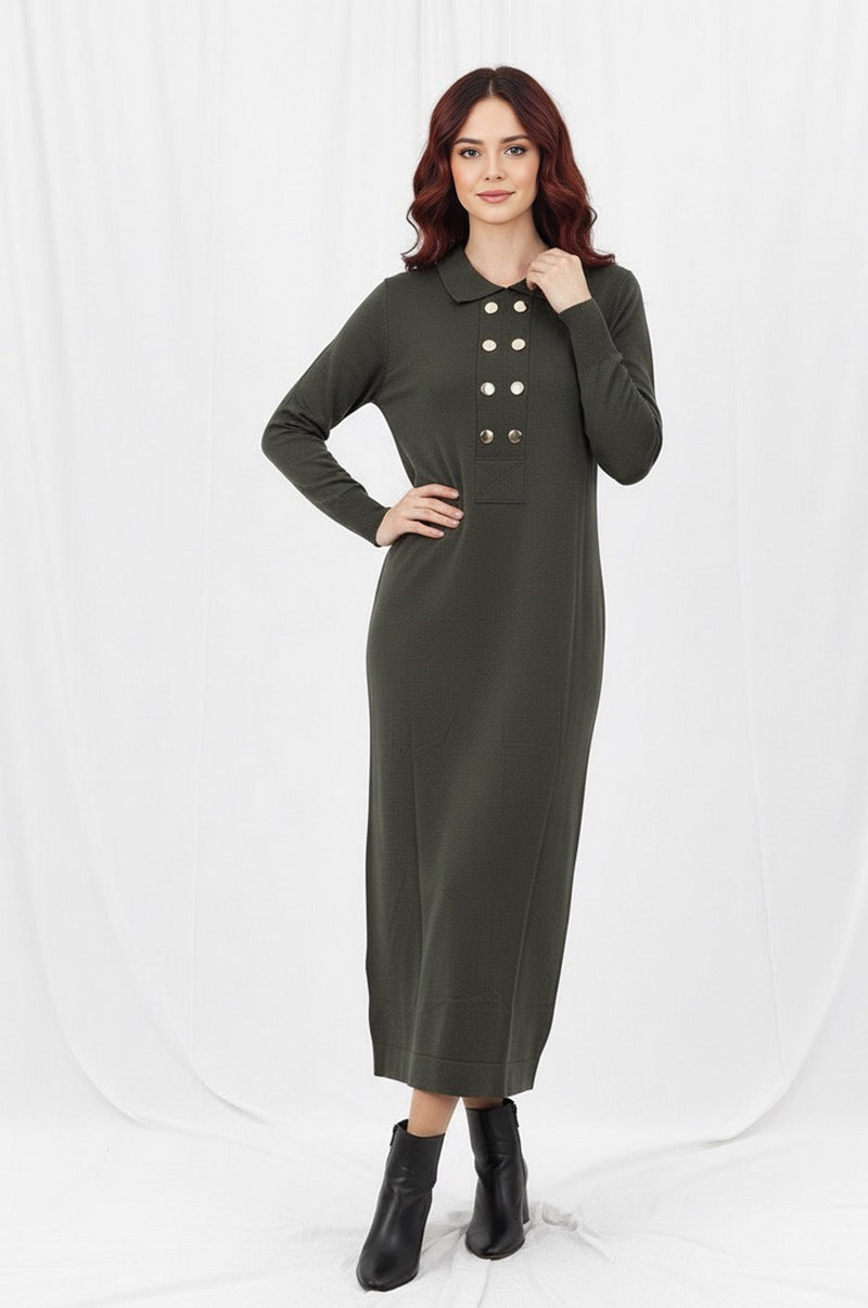 ZYF Asena Knitted Winter Dress Green