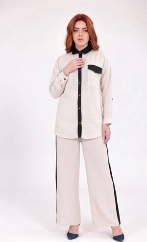 ZYF Yildiz Linen Set Beige&Black