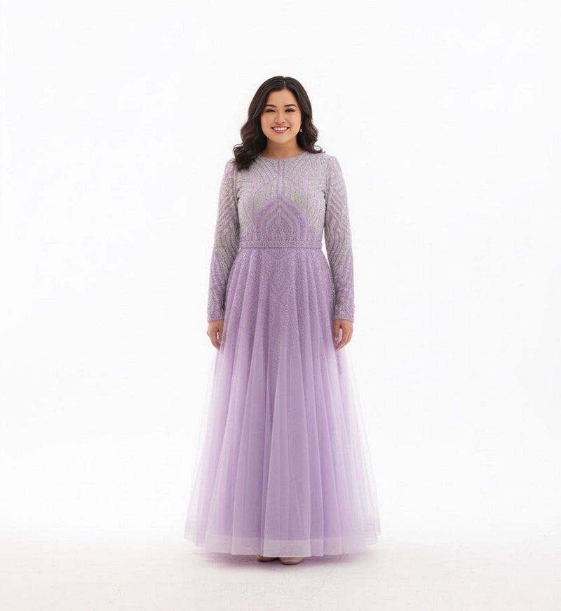 BLY Andrea Special Occasion Plus Size Gown Lilac