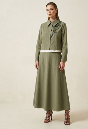 WM Melina 3 Pc Skirt Set Khaki