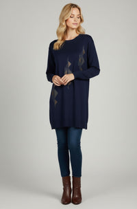 DNR Escape Knitted Tunic Navy Blue