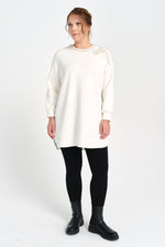 F&G Pearl Detailed Tunic Ecru