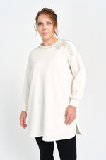 F&G Pearl Detailed Tunic Ecru