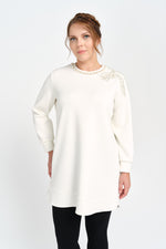 F&G Pearl Detailed Tunic Ecru