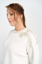 F&G Pearl Detailed Tunic Ecru