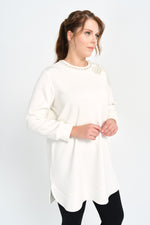 F&G Pearl Detailed Tunic Ecru