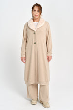 F&G Long Fur Cardigan Beige