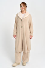 F&G Long Fur Cardigan Beige