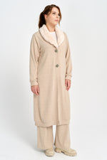 F&G Long Fur Cardigan Beige