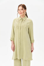 F&G Qupra Silk Cotton Tunic Almond Green