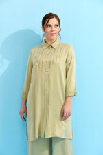 F&G Qupra Silk Cotton Tunic Almond Green