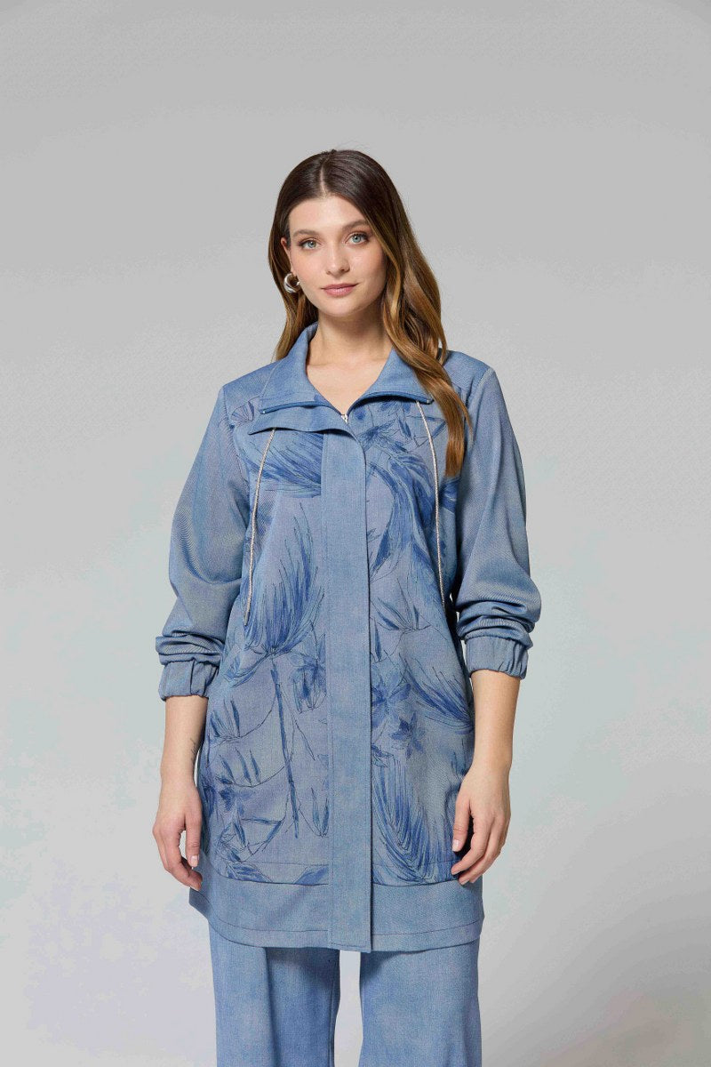 F&G Soft Denim Cape Blue