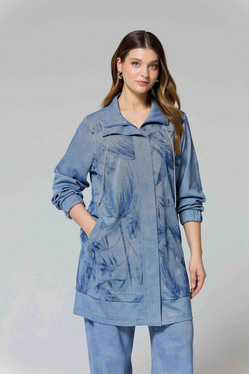 F&G Soft Denim Cape Blue