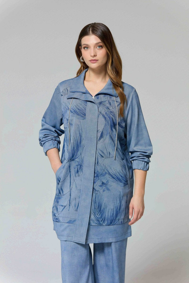 F&G Soft Denim Cape Blue