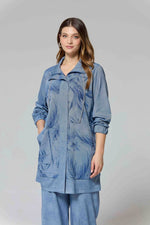 F&G Soft Denim Cape Blue