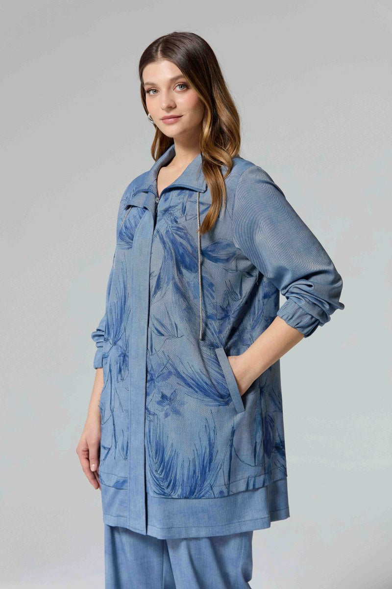 F&G Soft Denim Cape Blue