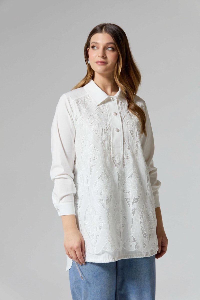 F&G Embroidery Blouse Ecru