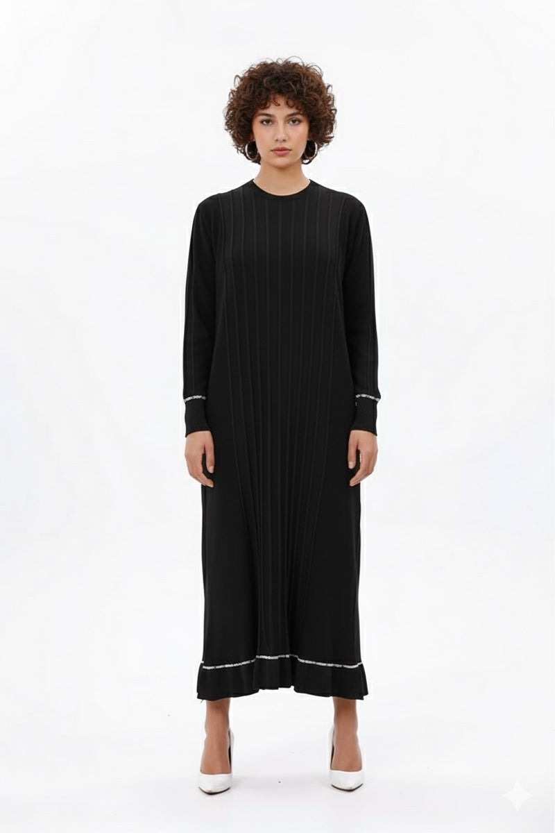 ZZ Binnur Knitted Winter Dress Black