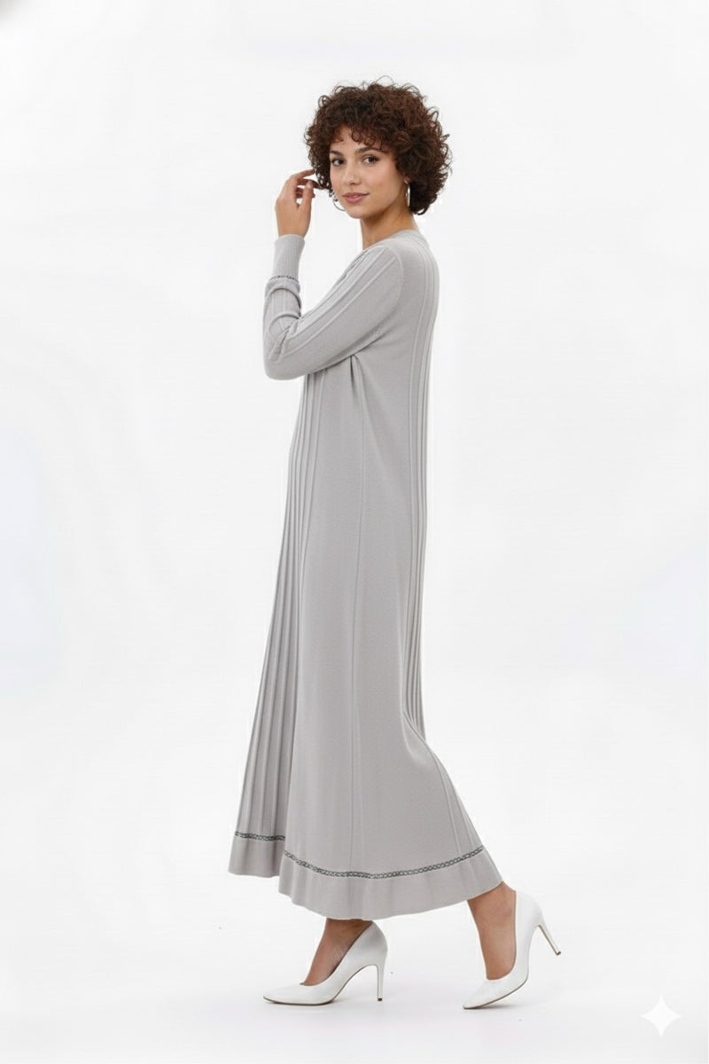 ZZ Binnur Knitted Winter Dress Gray