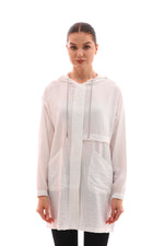 NSH Zipup Hoodied Cape White