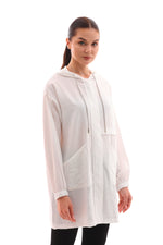 NSH Zipup Hoodied Cape White