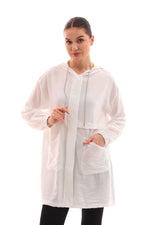 NSH Zipup Hoodied Cape White