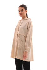 NSH Zipup Hoodied Cape Beige