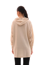 NSH Zipup Hoodied Cape Beige