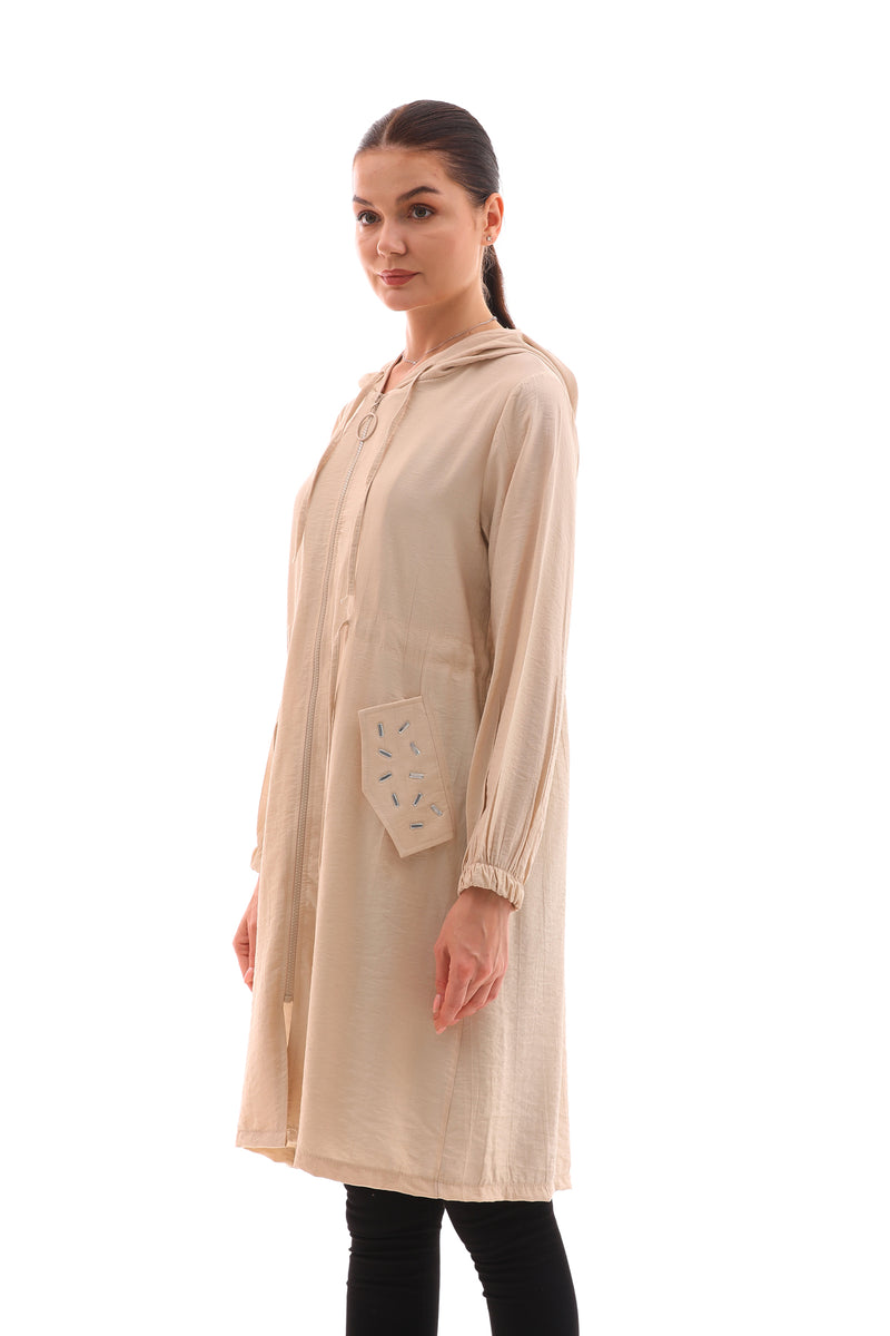 NSH Zipup Pocket Dtld Cape Beige