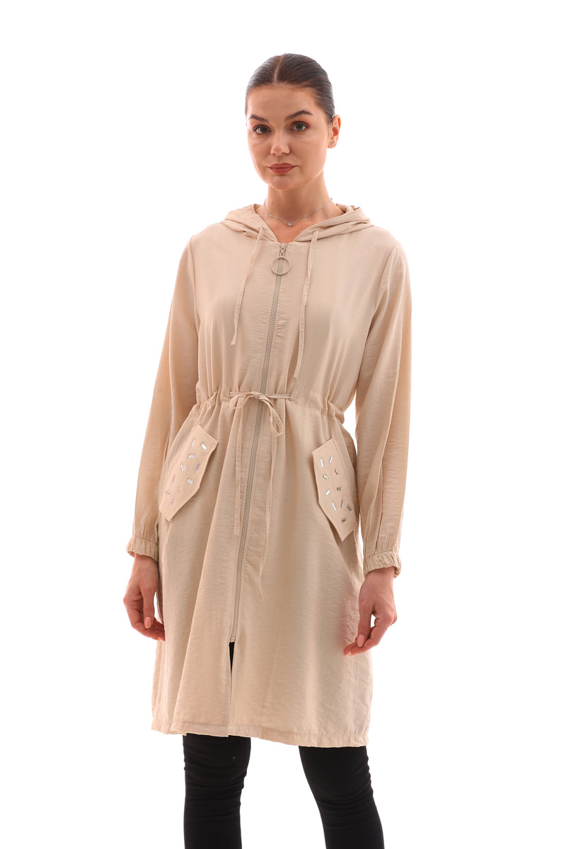 NSH Zipup Pocket Dtld Cape Beige