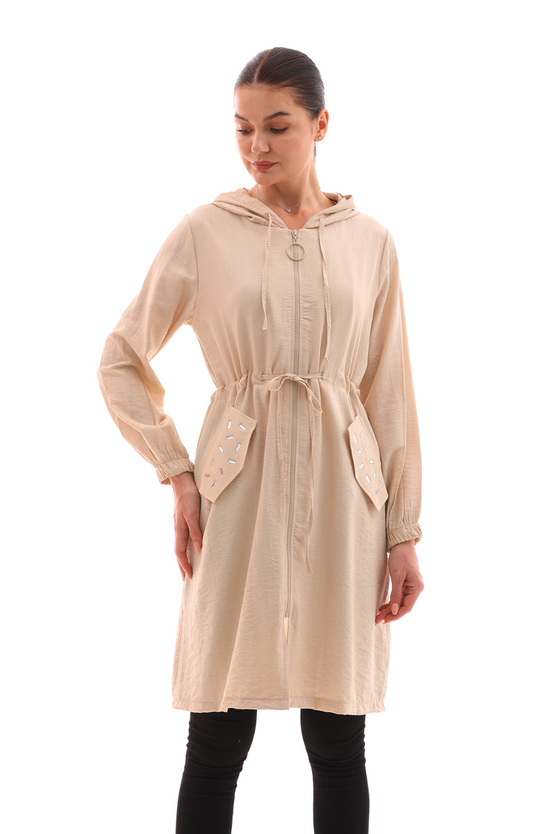 NSH Zipup Pocket Dtld Cape Beige