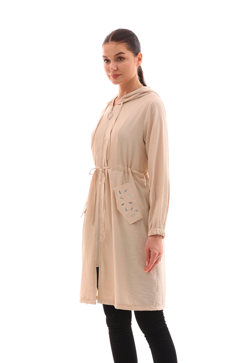 NSH Zipup Pocket Dtld Cape Beige