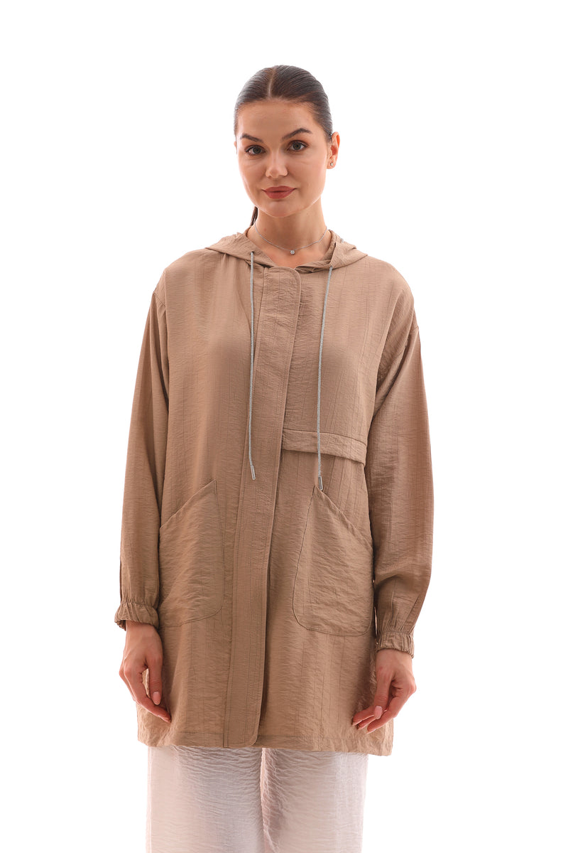 NSH Zipup Hoodied Cape Mink