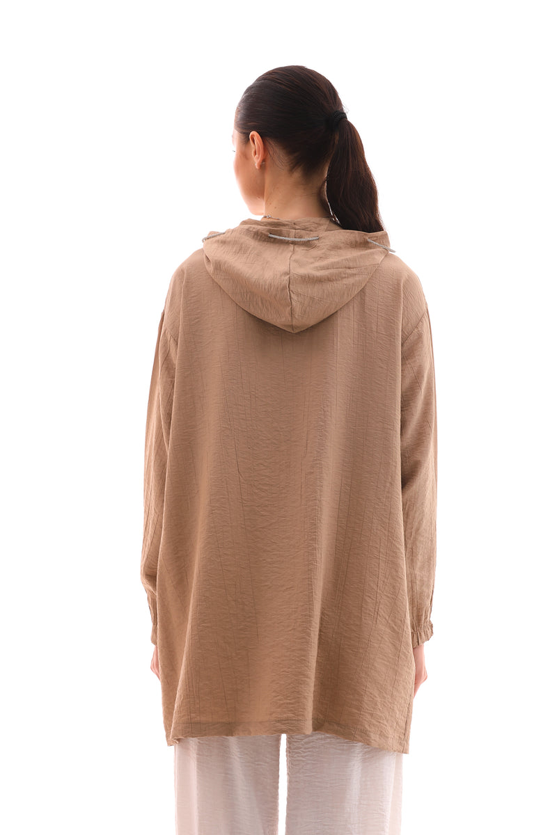 NSH Zipup Hoodied Cape Mink