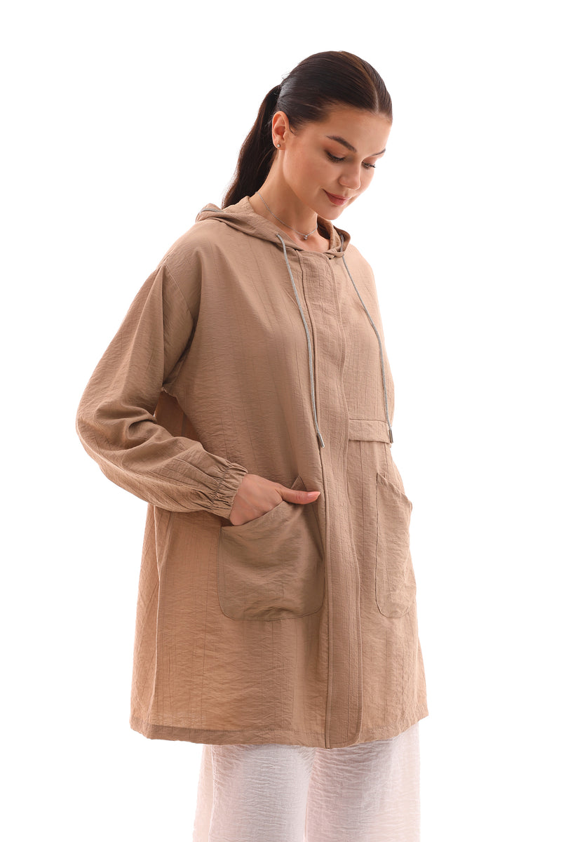 NSH Zipup Hoodied Cape Mink