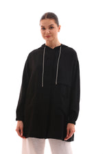 NSH Zipup Hoodied Cape Black